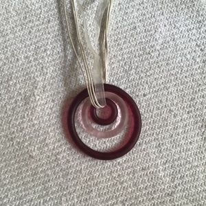 Pink glass loop necklace